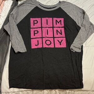 Trendy Kids Raglan Tee with Pink Graphic